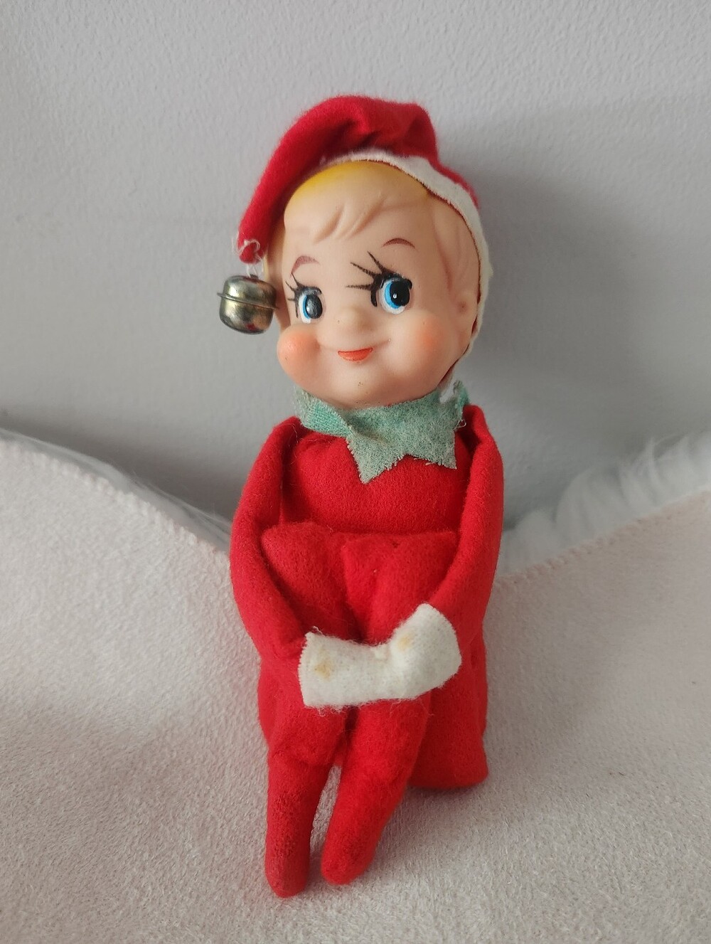Vintage Mid-Century Japanese "knee hugger" Christmas elf